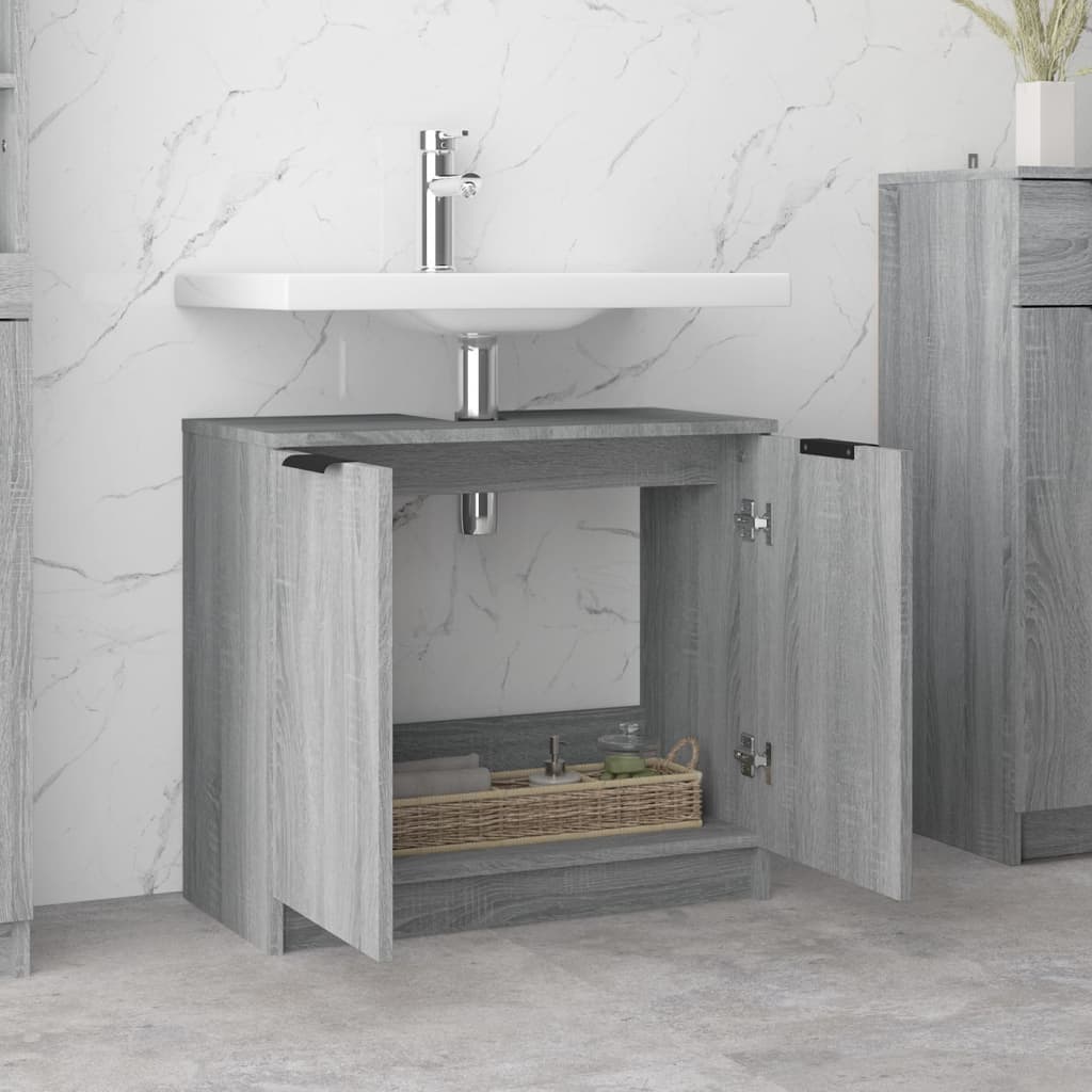 Dulap de baie, sonoma gri, 64,5x33,5x59 cm, lemn prelucrat — imaginea 4
