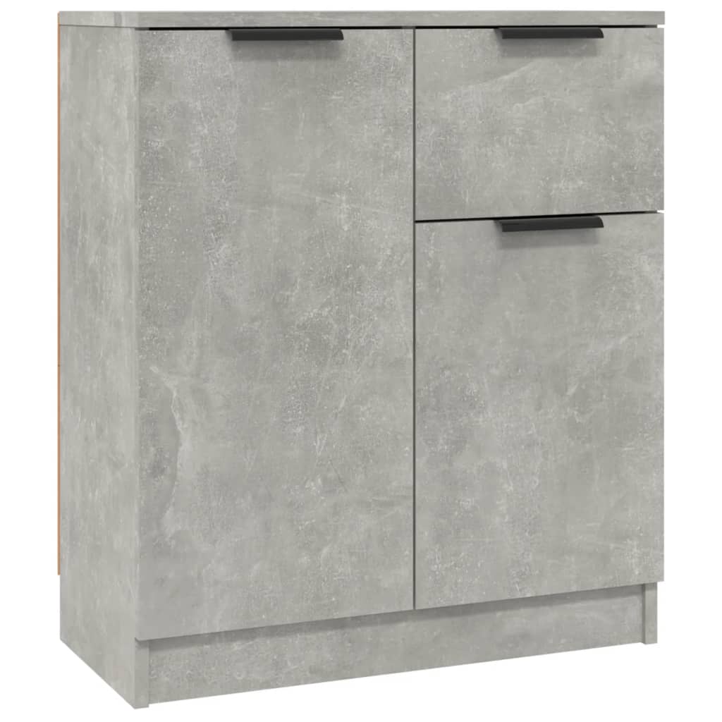 Servante, 2 piese, gri beton, 60x30x70 cm, lemn prelucrat