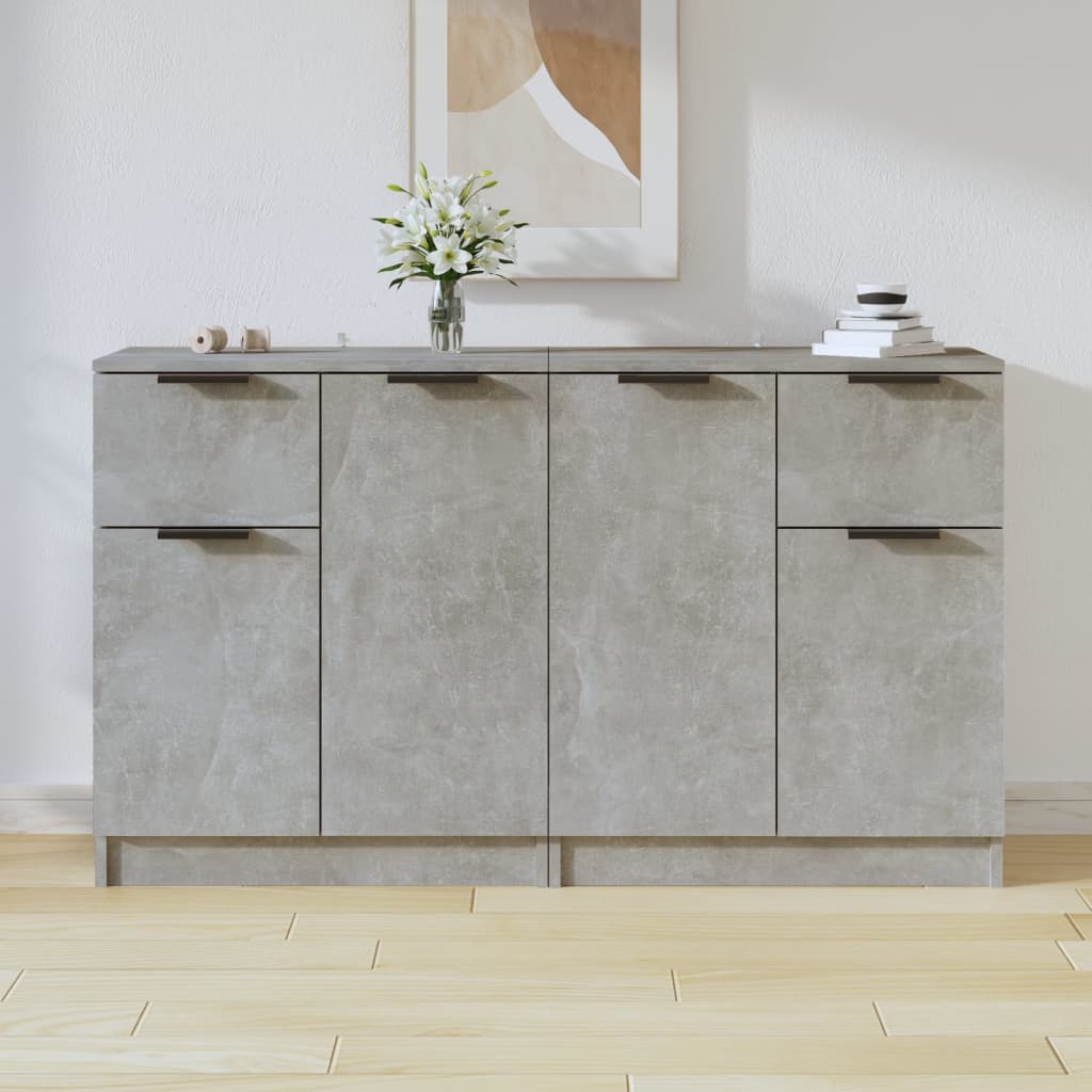 Servante, 2 piese, gri beton, 60x30x70 cm, lemn prelucrat — imaginea 2