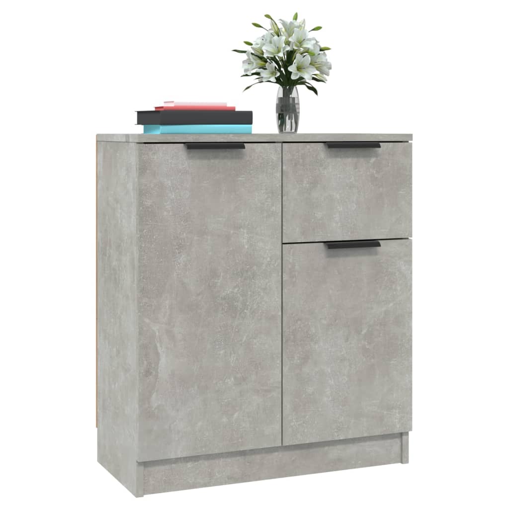 Servante, 2 piese, gri beton, 60x30x70 cm, lemn prelucrat — imaginea 4
