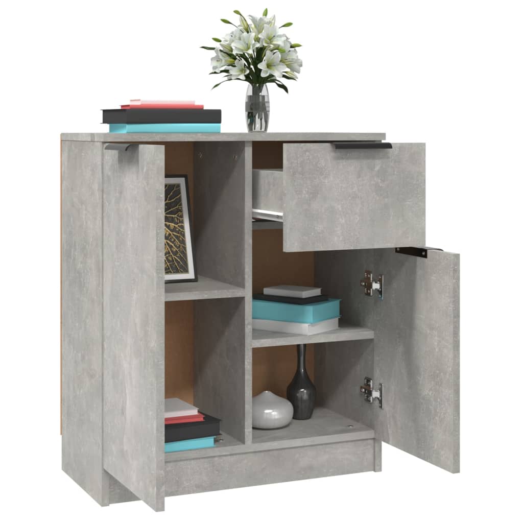 Servante, 2 piese, gri beton, 60x30x70 cm, lemn prelucrat — imaginea 17