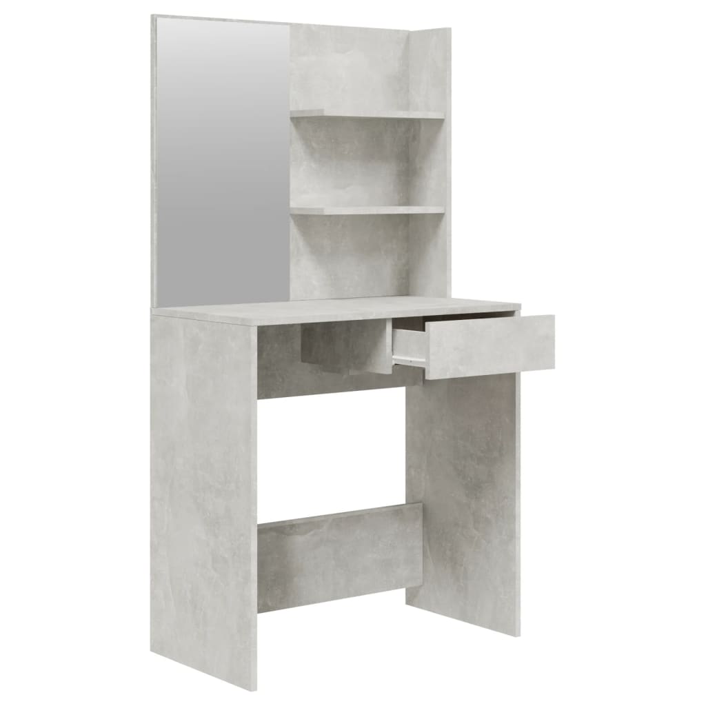 Set masuta de toaleta, gri beton, 74,5x40x141 cm — imaginea 5