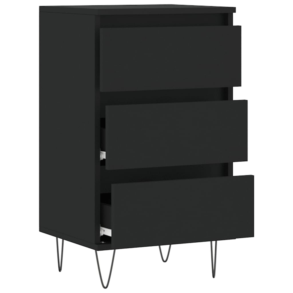 Servanta, negru, 40x35x70 cm, lemn prelucrat — imaginea 6