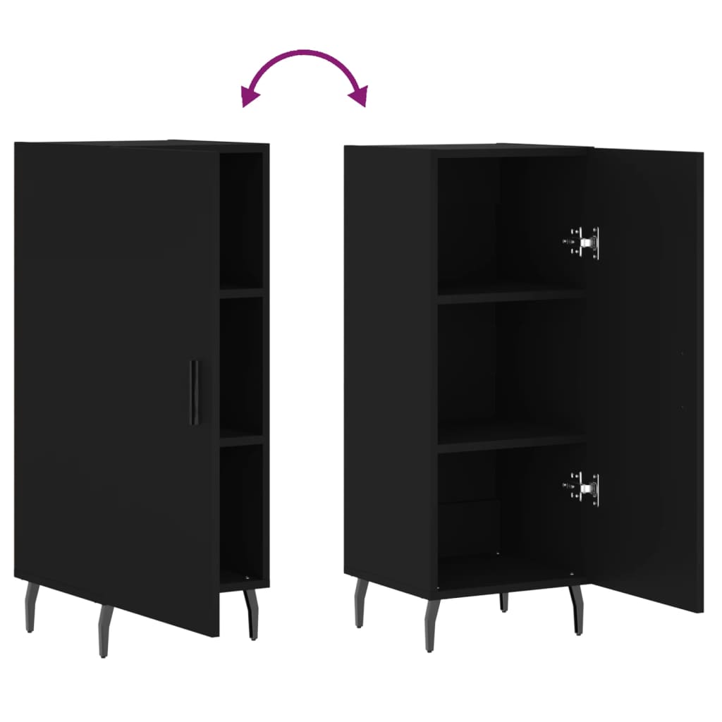 Servanta, negru, 34,5x34x90 cm, lemn compozit — imaginea 9