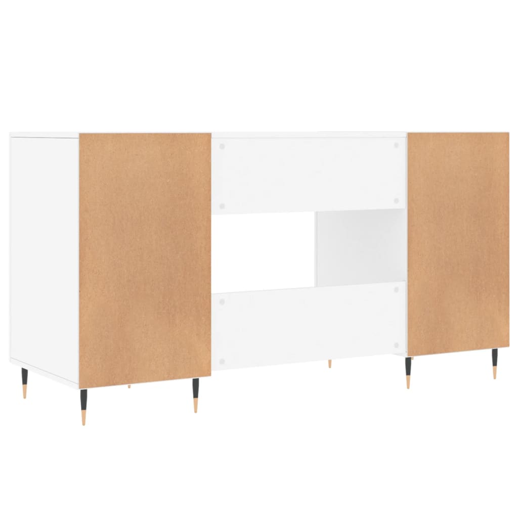 Birou, alb, 140x50x75 cm, lemn compozit — imaginea 8