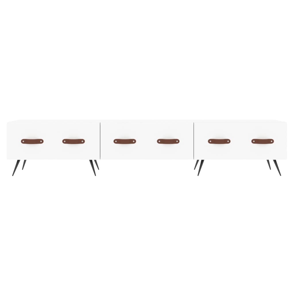 Comoda TV, alb, 150x36x30 cm, lemn prelucrat — imaginea 5