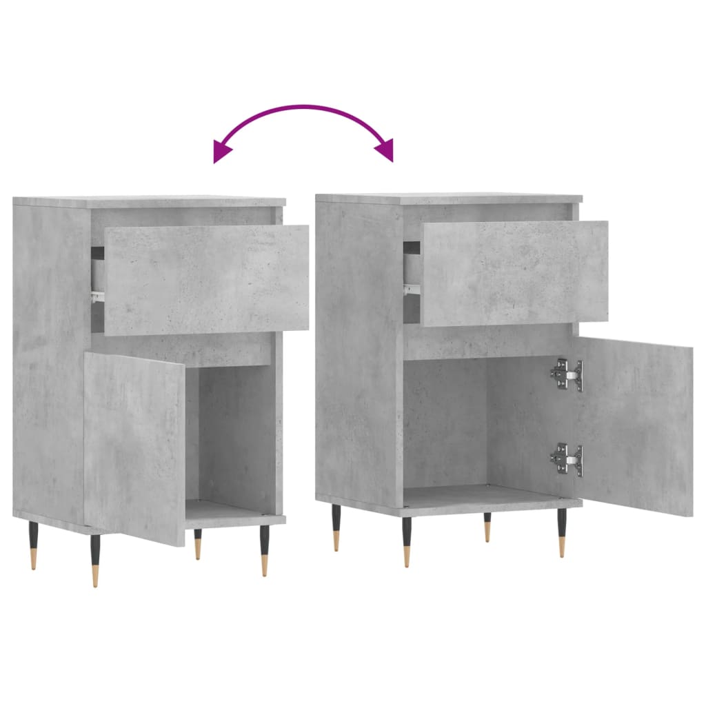 Servanta, gri beton, 40x35x70 cm, lemn prelucrat — imaginea 9
