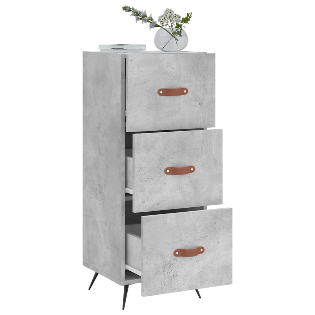 Servanta, gri beton, 34,5x34x90 cm, lemn compozit — imaginea 4