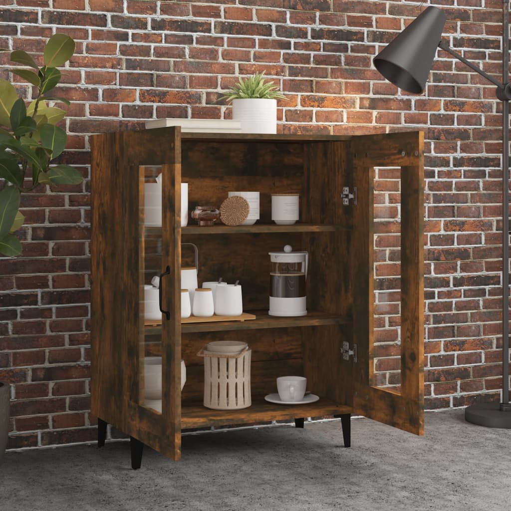 Servanta, stejar fumuriu, 69,5x34x90 cm, lemn compozit — imaginea 3