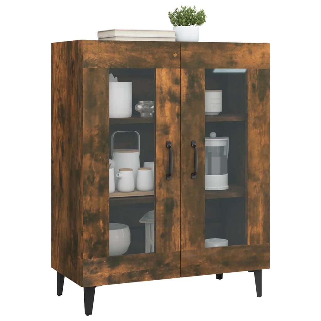 Servanta, stejar fumuriu, 69,5x34x90 cm, lemn compozit — imaginea 4