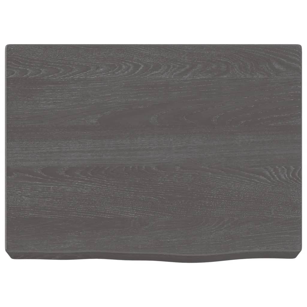 Raft de perete maro inchis lemn masiv stejar tratat, mărime 40x30x6 cm — imaginea 2