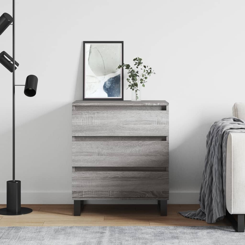 Servanta, sonoma gri, 60x35x70 cm, lemn prelucrat — imaginea 2