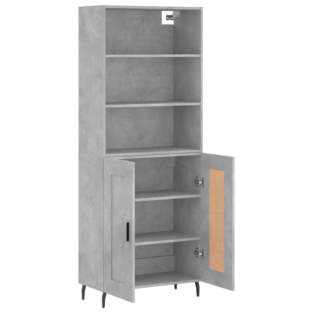 Dulap inalt, gri beton, 69,5x34x180, lemn compozit — imaginea 4