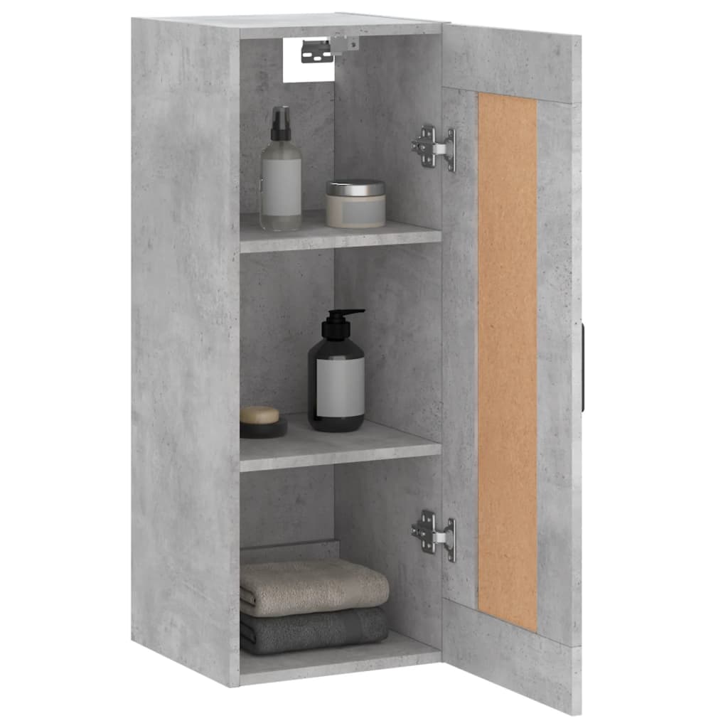 Dulap de perete, gri beton, 34,5x34x90 cm, lemn prelucrat — imaginea 5