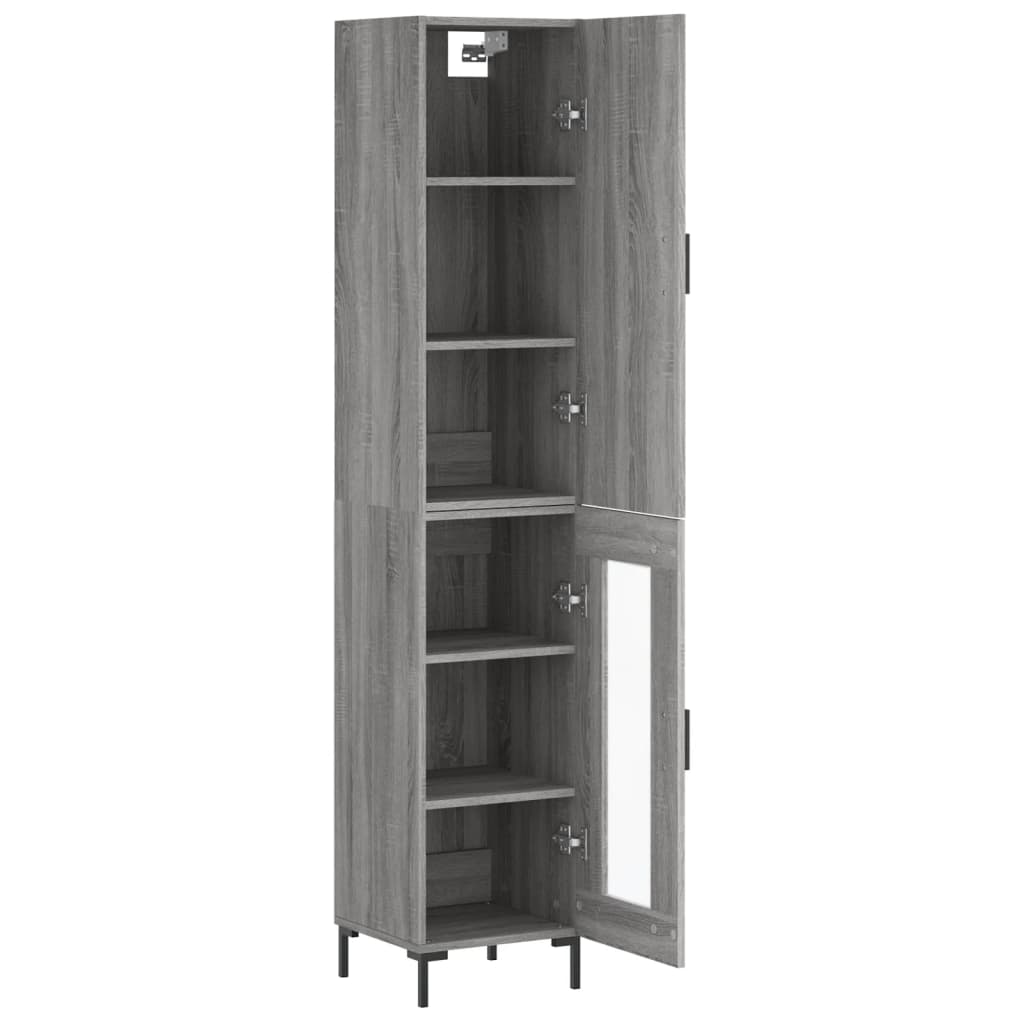 Dulap inalt, gri sonoma, 34,5x34x180 cm, lemn prelucrat — imaginea 4