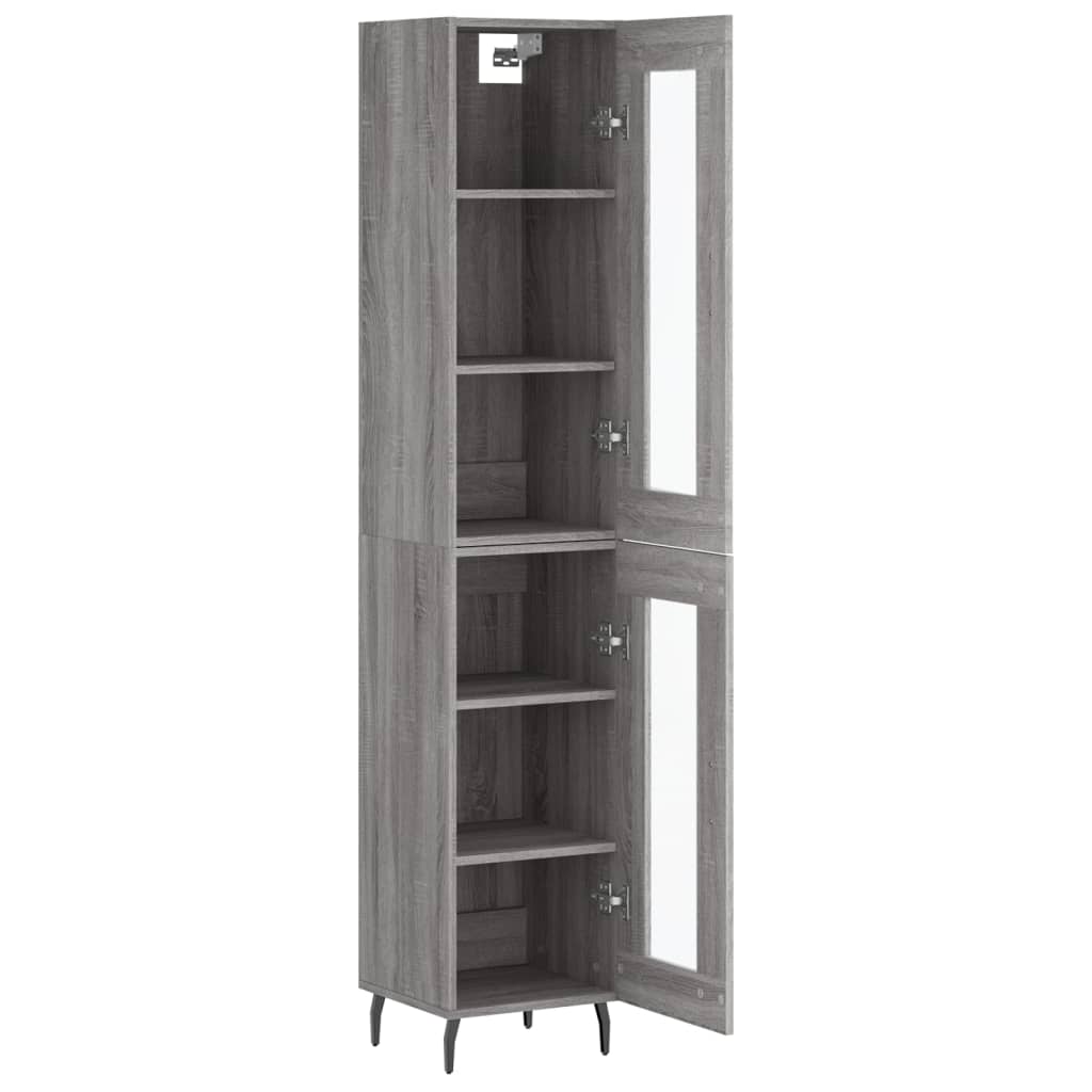 Dulap inalt, gri sonoma, 34,5x34x180 cm, lemn prelucrat — imaginea 4