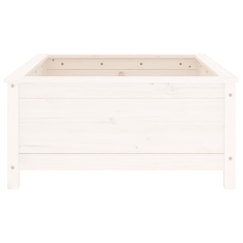 Jardiniera de gradina, alb, 82,5x82,5x39 cm, lemn masiv de pin — imaginea 4