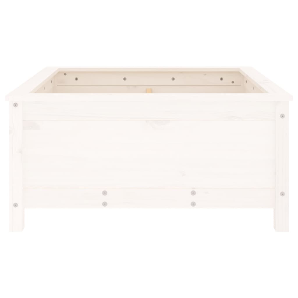 Jardiniera de gradina, alb, 82,5x82,5x39 cm, lemn masiv de pin — imaginea 5