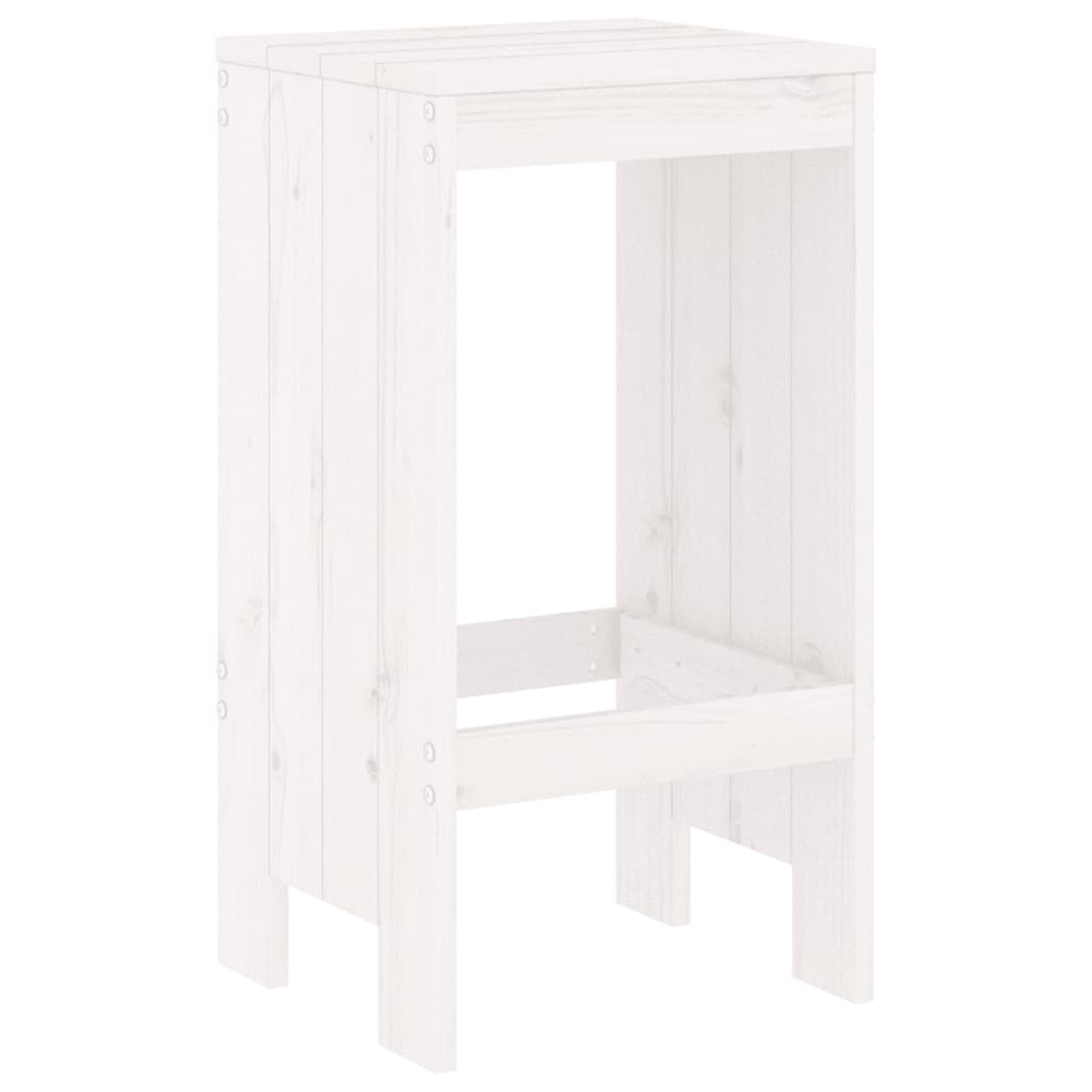 Set de bar pentru gradina, 5 piese, alb, lemn masiv de pin — imaginea 4