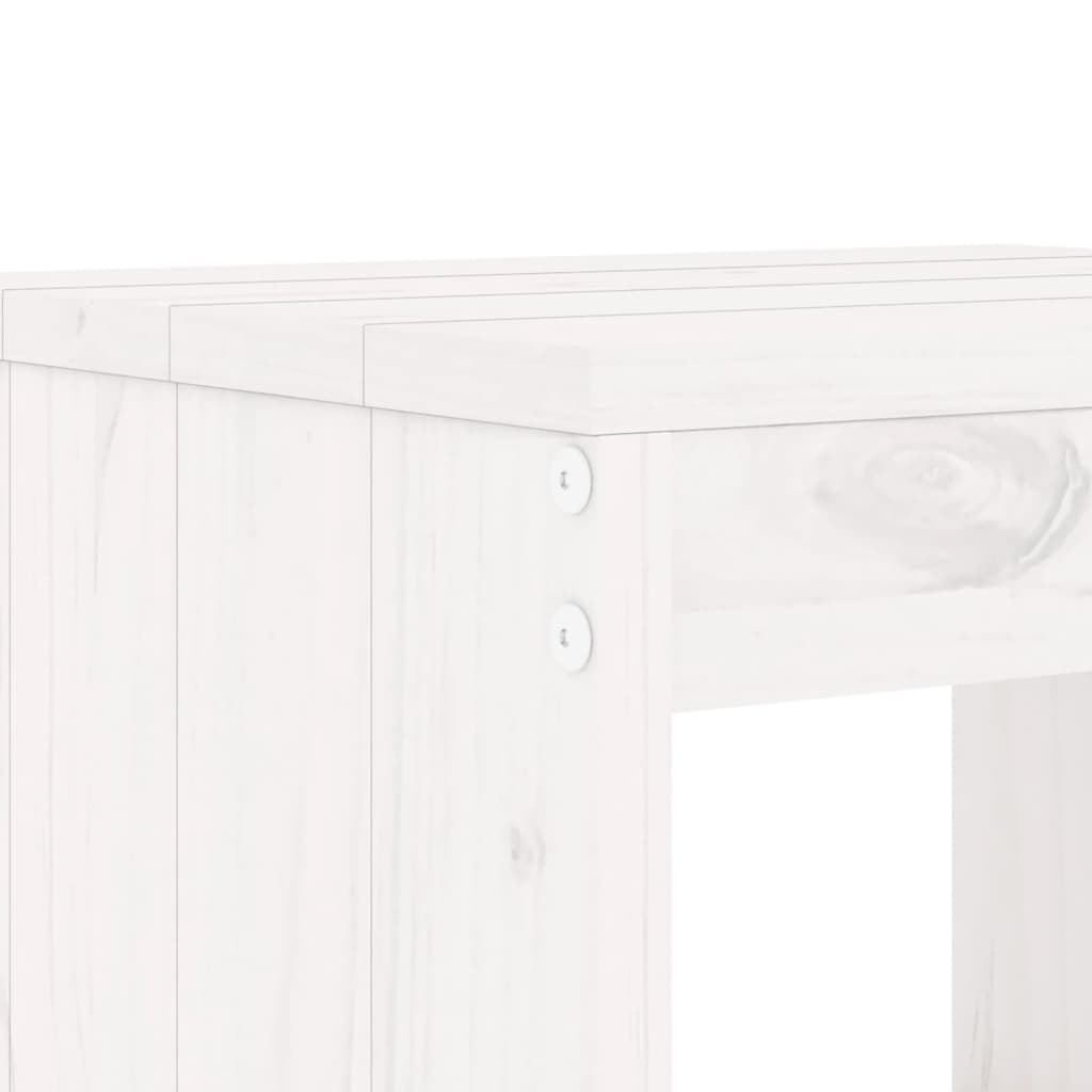 Set de bar pentru gradina, 5 piese, alb, lemn masiv de pin — imaginea 5