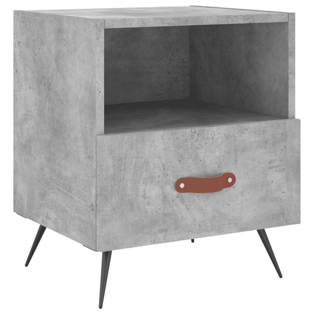 Noptiere, 2 buc., gri beton, 40x35x47,5 cm, lemn compozit — imaginea 5