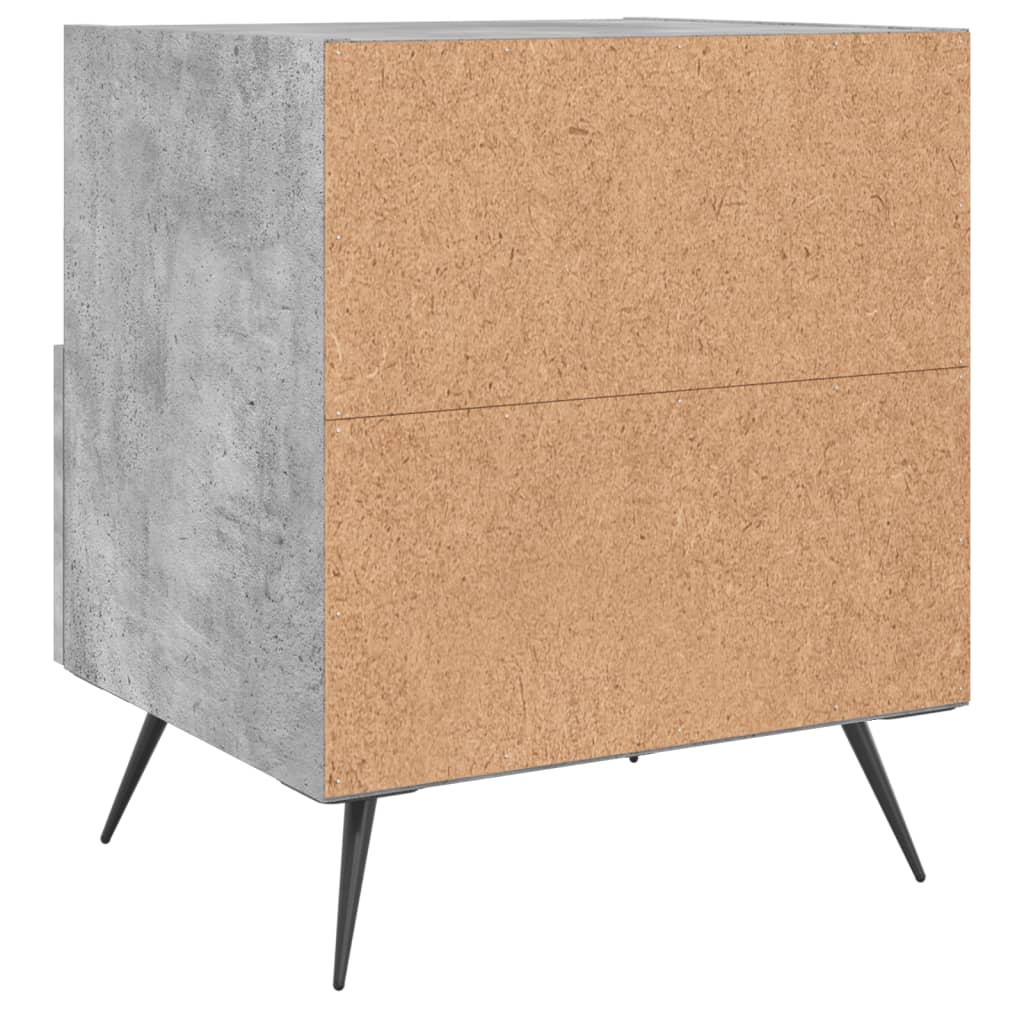 Noptiere, 2 buc., gri beton, 40x35x47,5 cm, lemn compozit — imaginea 9