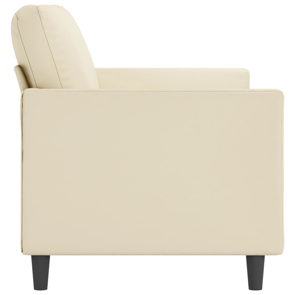 Canapea cu 2 locuri, crem, 140 cm, piele ecologica — imaginea 4