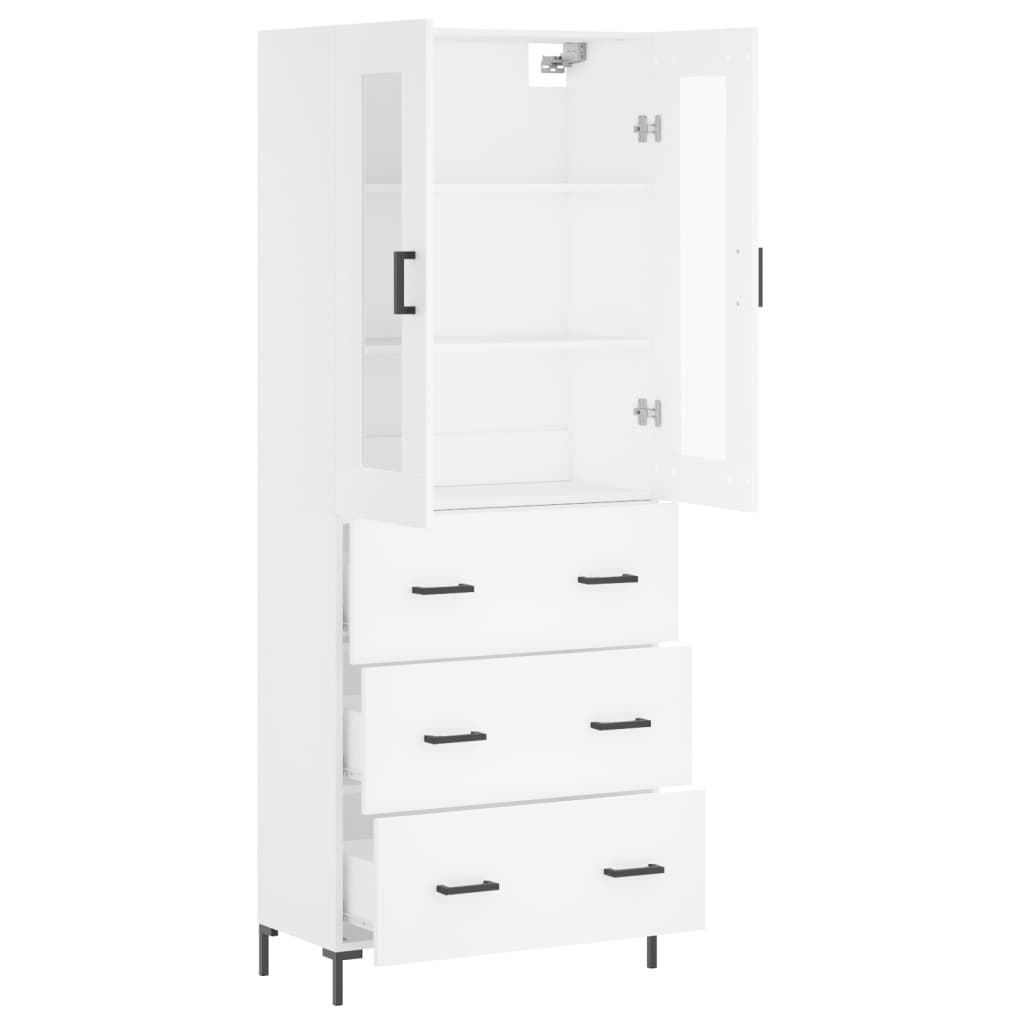 Dulap inalt, alb, 69,5x34x180 cm, lemn compozit — imaginea 4