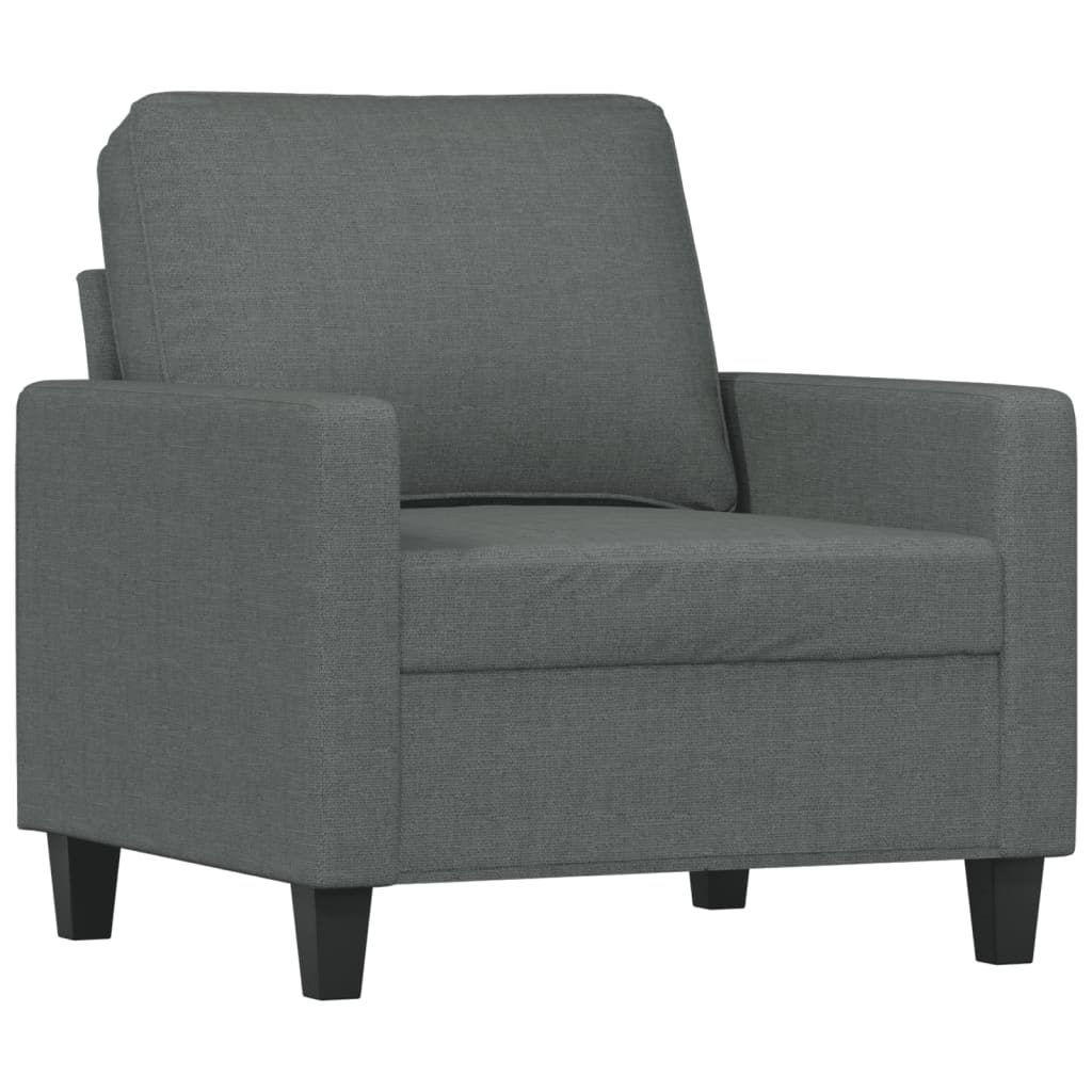 Fotoliu canapea cu taburet, gri inchis, 60 cm, textil — imaginea 4