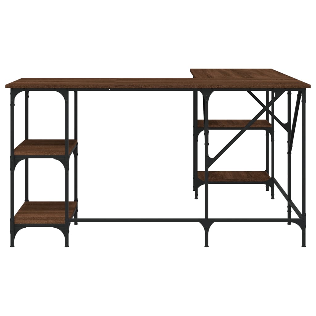 Birou, stejar maro, 139x139x75 cm, lemn prelucrat — imaginea 4