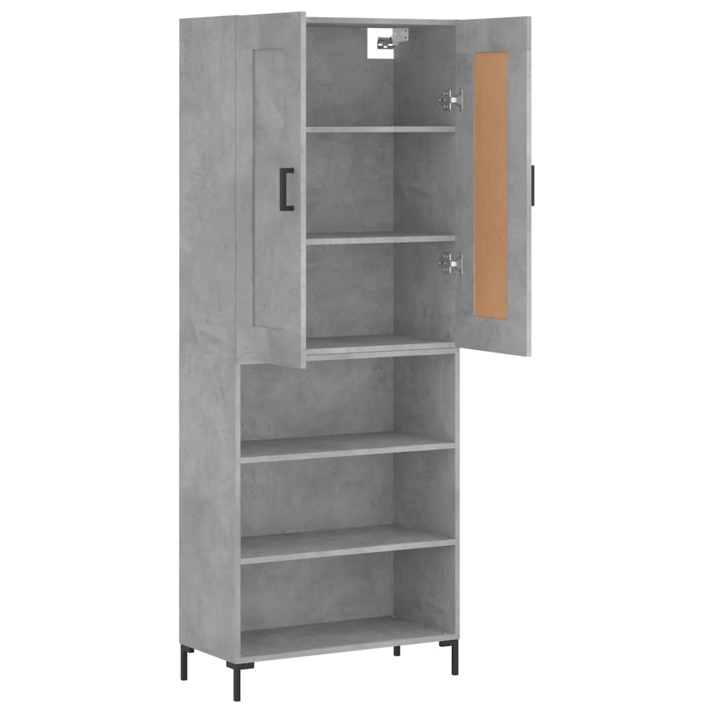 Dulap inalt, gri beton, 69,5x34x180, lemn compozit — imaginea 4