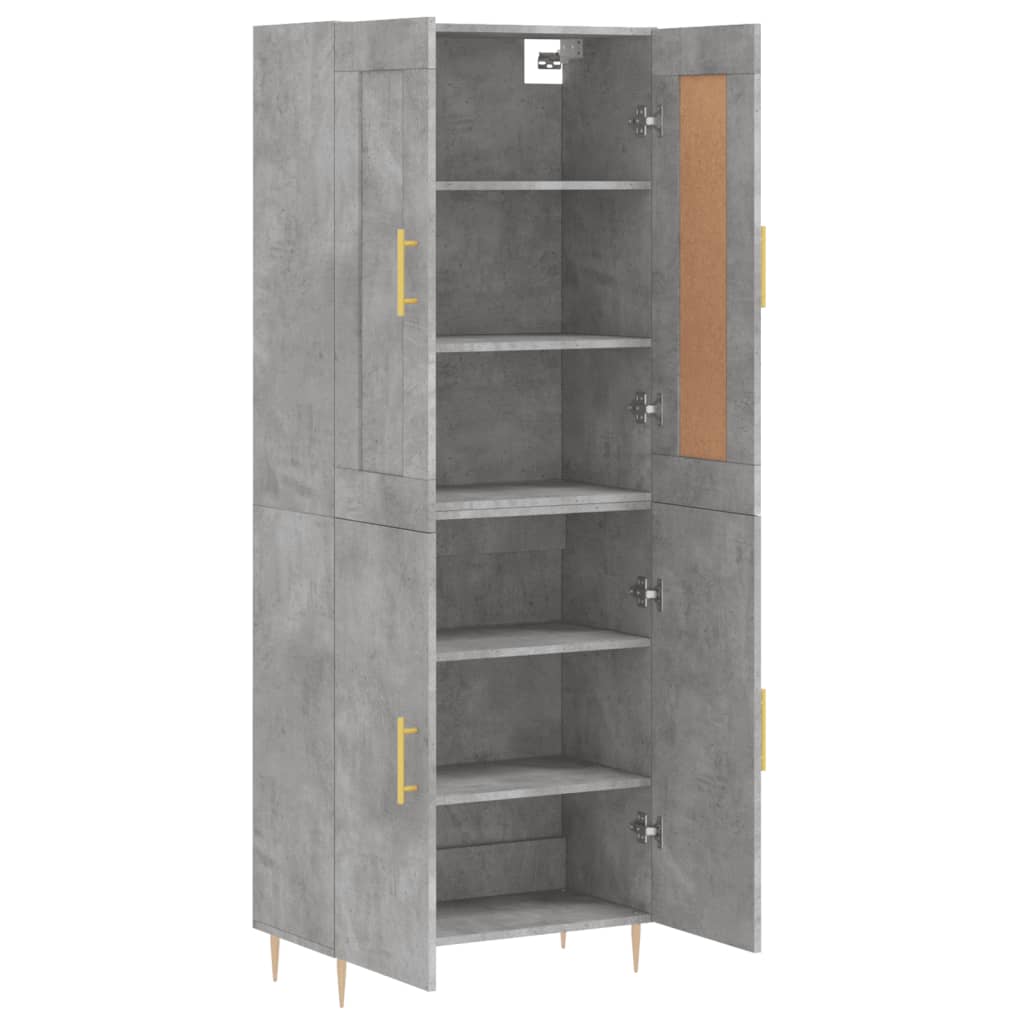 Dulap inalt, gri beton, 69,5x34x180, lemn compozit — imaginea 4
