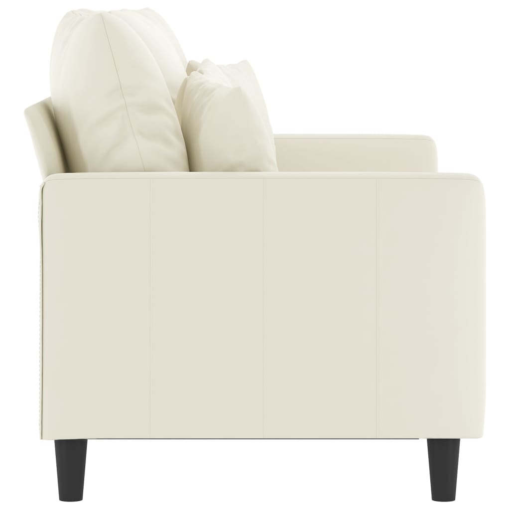Canapea cu 2 locuri, crem, 120 cm, catifea — imaginea 4