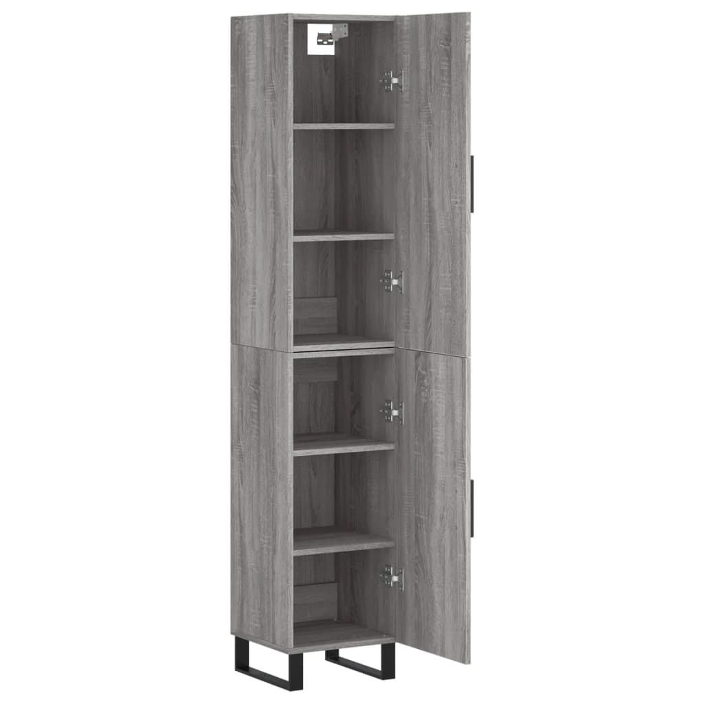 Dulap inalt, gri sonoma, 34,5x34x180 cm, lemn prelucrat — imaginea 4