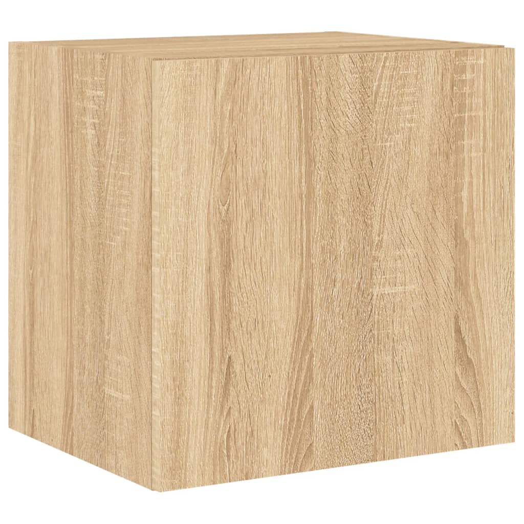 Comoda TV de perete cu lumini LED, stejar sonoma, 40,5x35x40 cm — imaginea 3