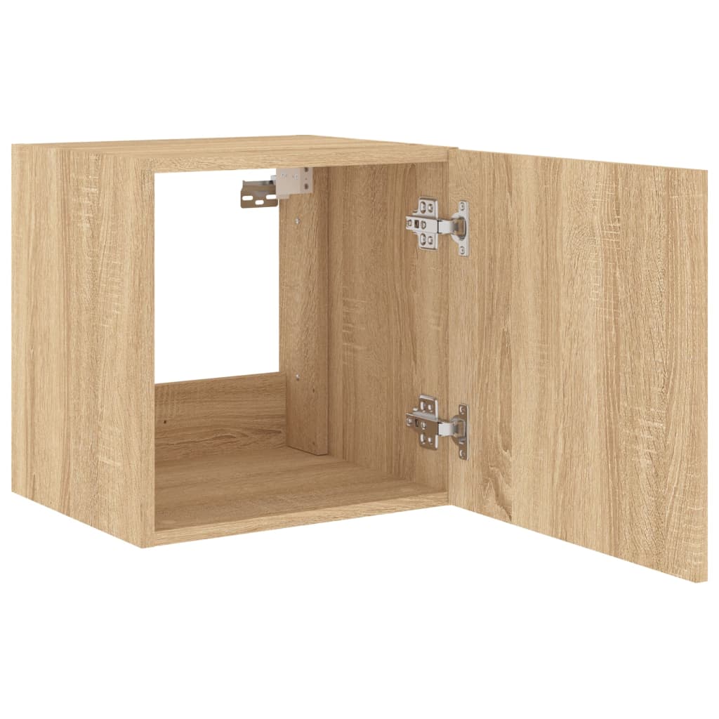 Comoda TV de perete cu lumini LED, stejar sonoma, 40,5x35x40 cm — imaginea 8