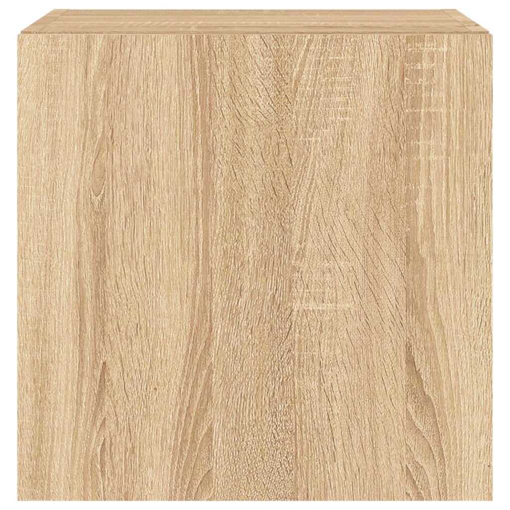 Comoda TV de perete cu lumini LED, stejar sonoma, 40,5x35x40 cm — imaginea 9