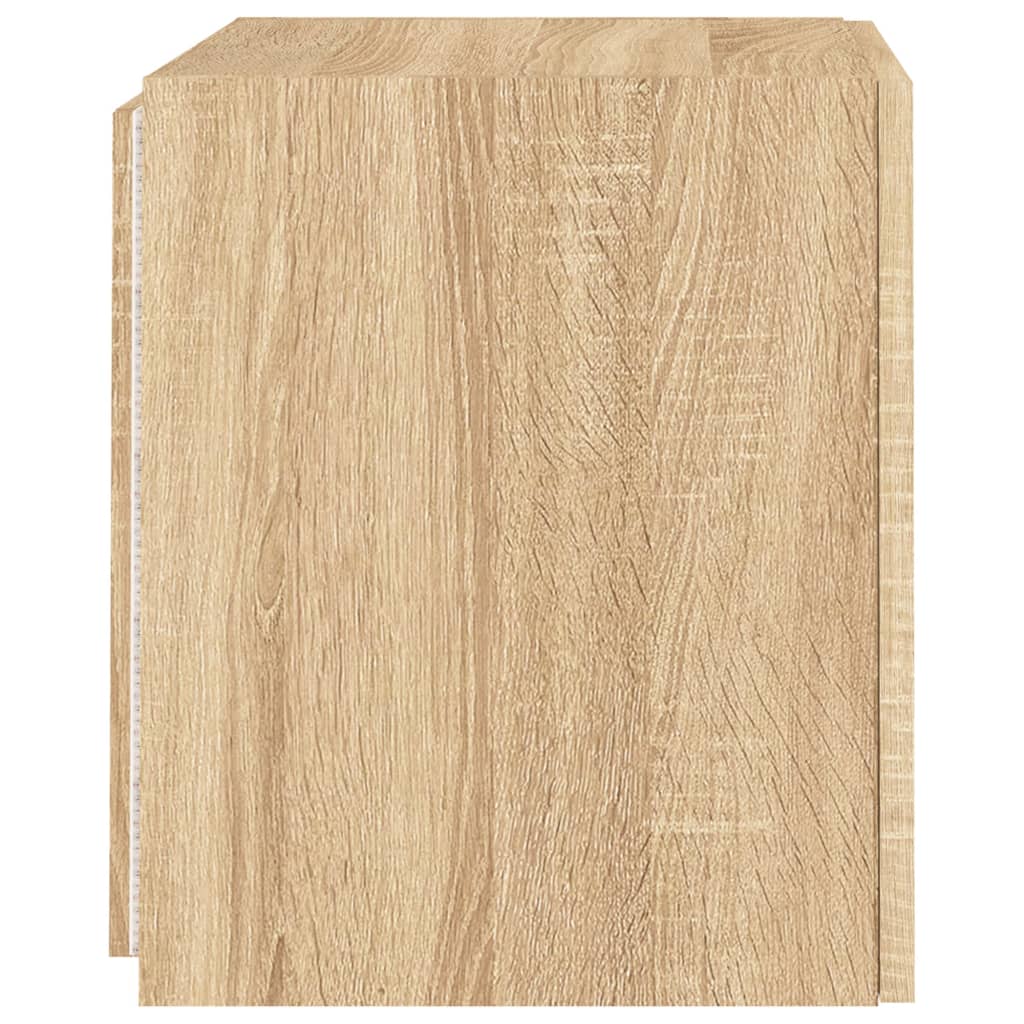 Comoda TV de perete cu lumini LED, stejar sonoma, 40,5x35x40 cm — imaginea 10