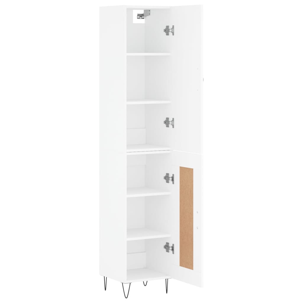 Dulap inalt, alb, 34,5x34x180 cm, lemn prelucrat — imaginea 4