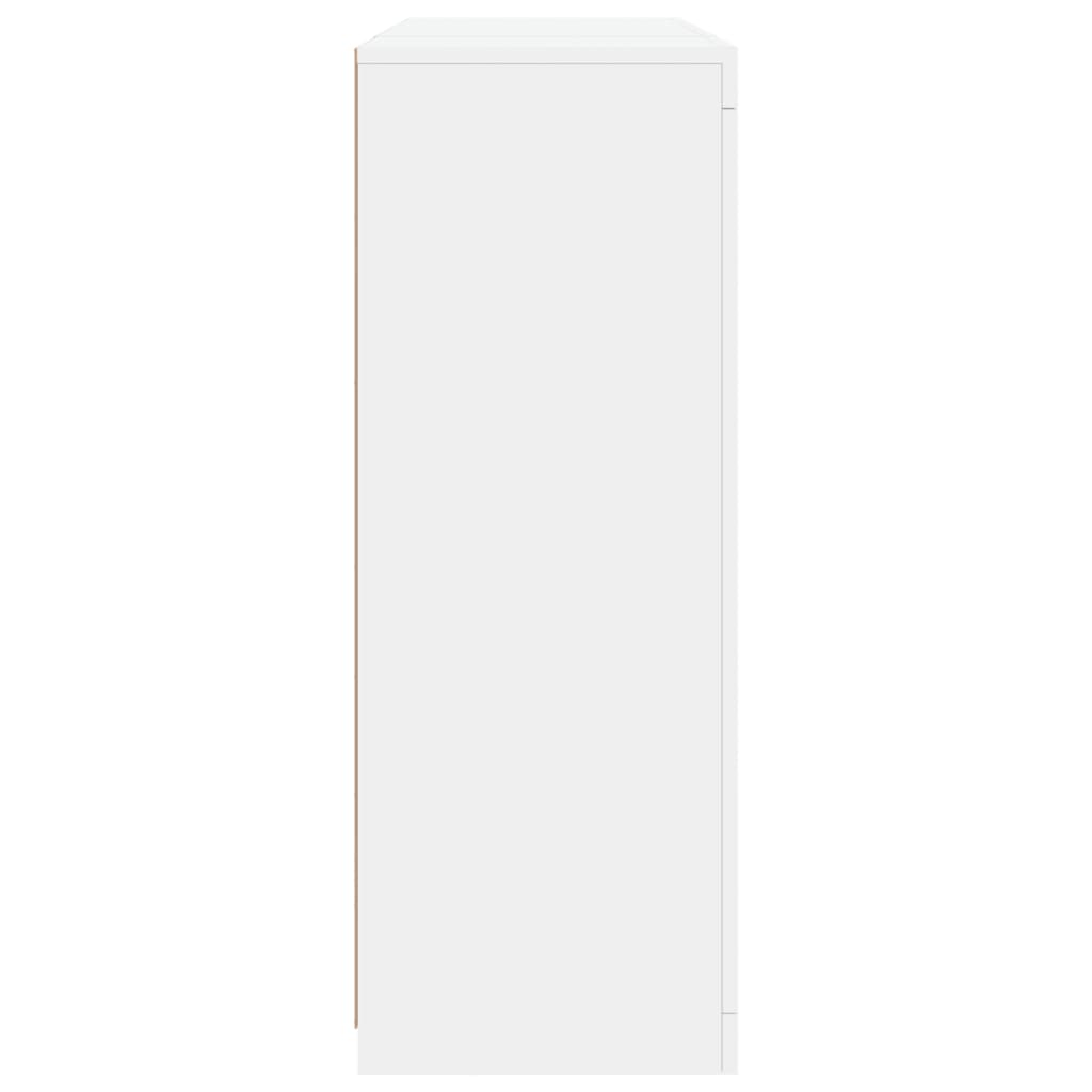 Servanta cu lumini LED, 3 buc., alb, lemn prelucrat — imaginea 9