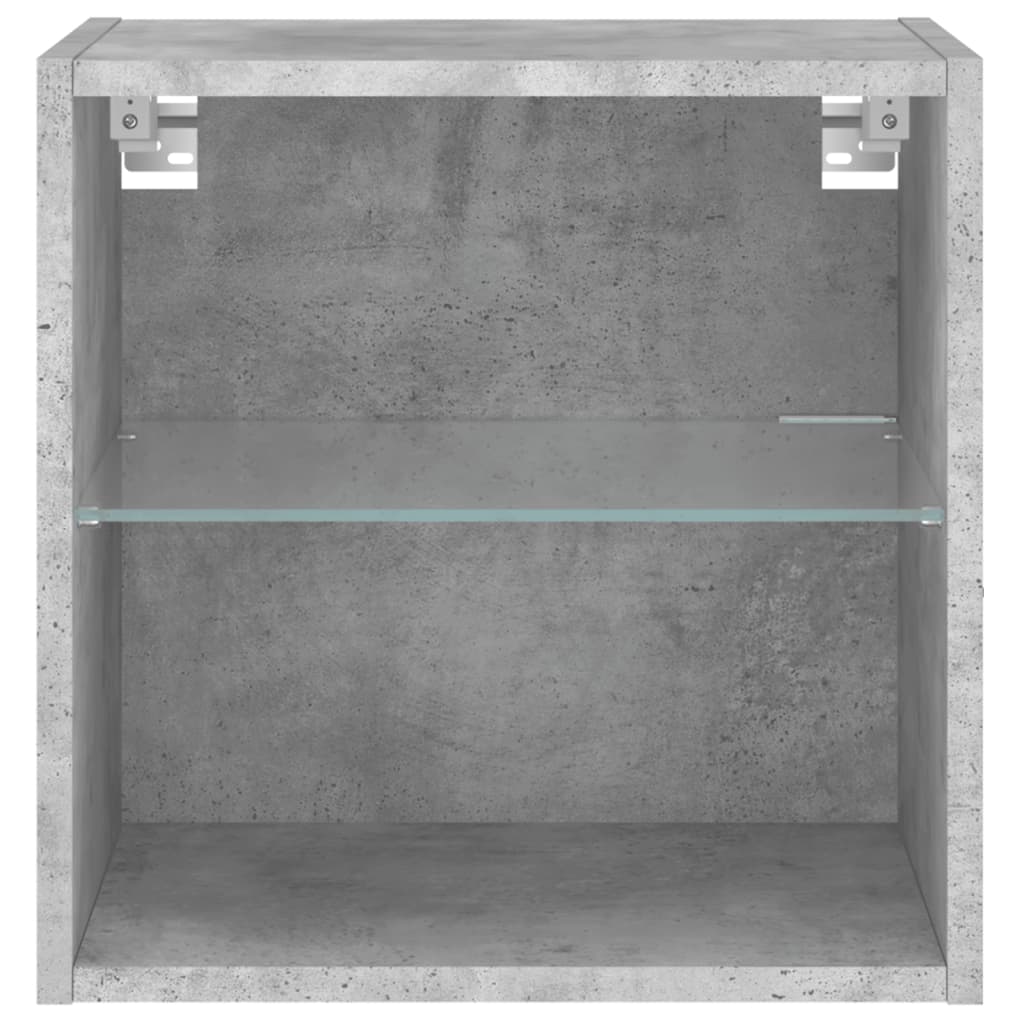 Noptiera cu lumini LED montata pe perete, gri beton — imaginea 7