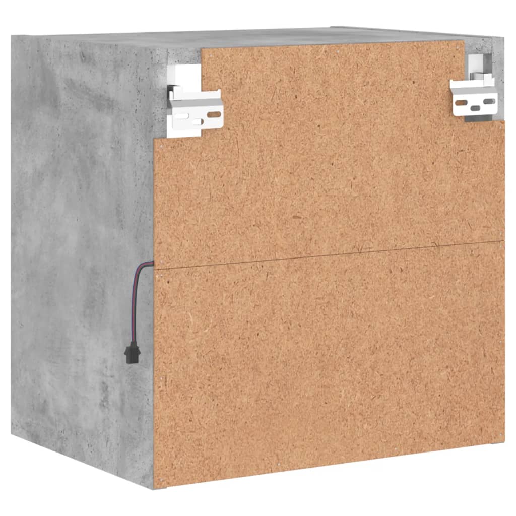 Noptiera cu lumini LED montata pe perete, gri beton — imaginea 9