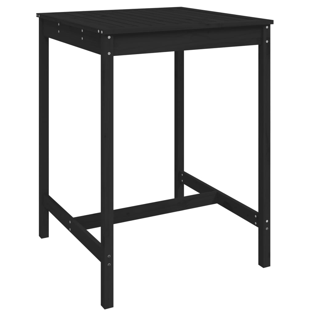 Set bar de gradina, 3 piese, negru, lemn masiv de pin — imaginea 6