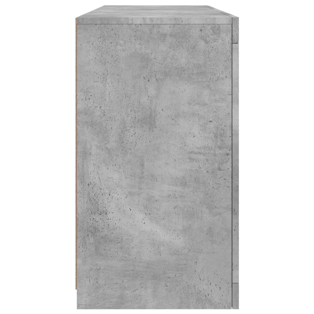 Servanta cu lumini LED, gri beton, 142,5x37x67 cm — imaginea 7