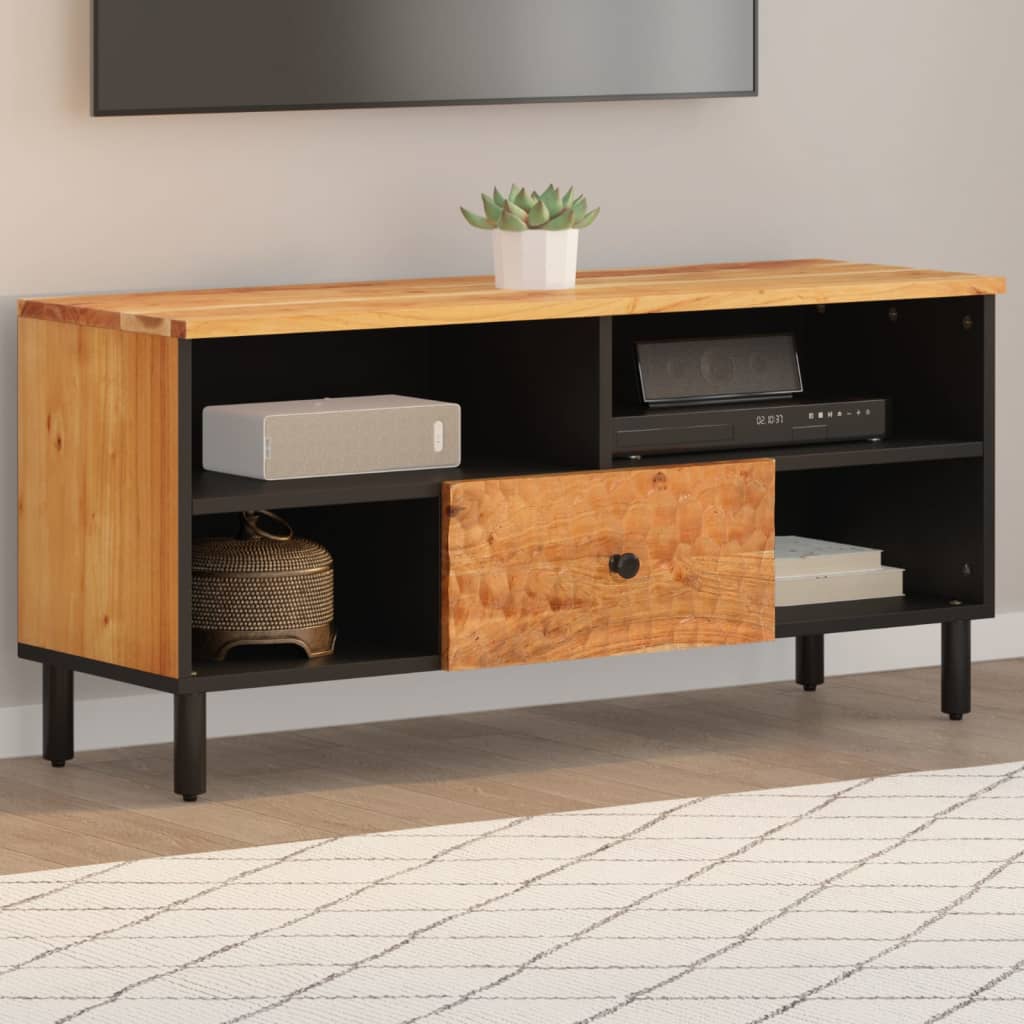 Dulap TV, 100x33x46 cm, lemn masiv de acacia — imaginea 2