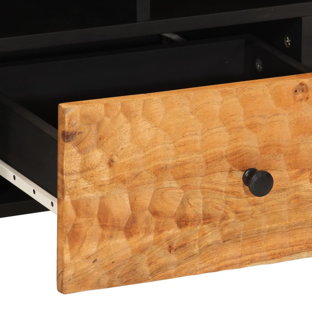 Dulap TV, 100x33x46 cm, lemn masiv de acacia — imaginea 9