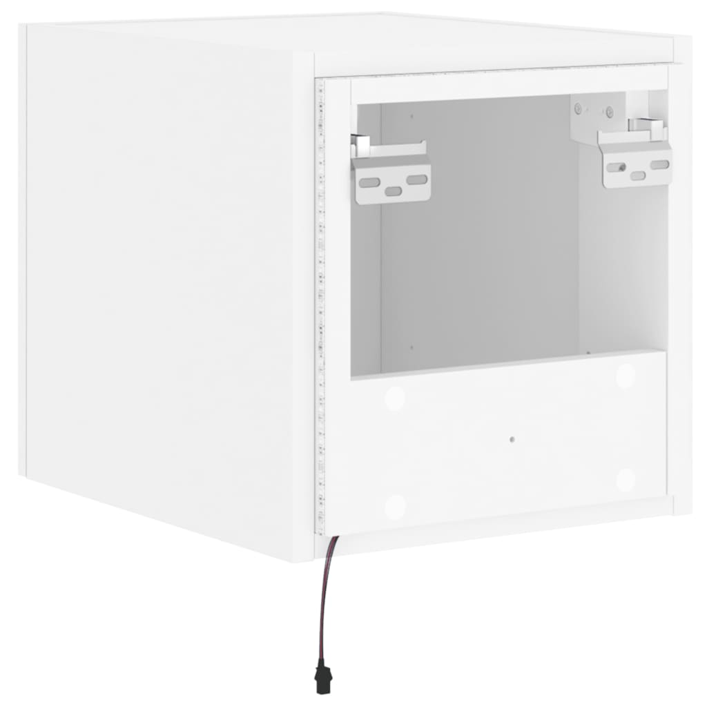 Comode TV de perete cu lumini LED, 2 buc., alb, 30,5x35x30 cm — imaginea 12
