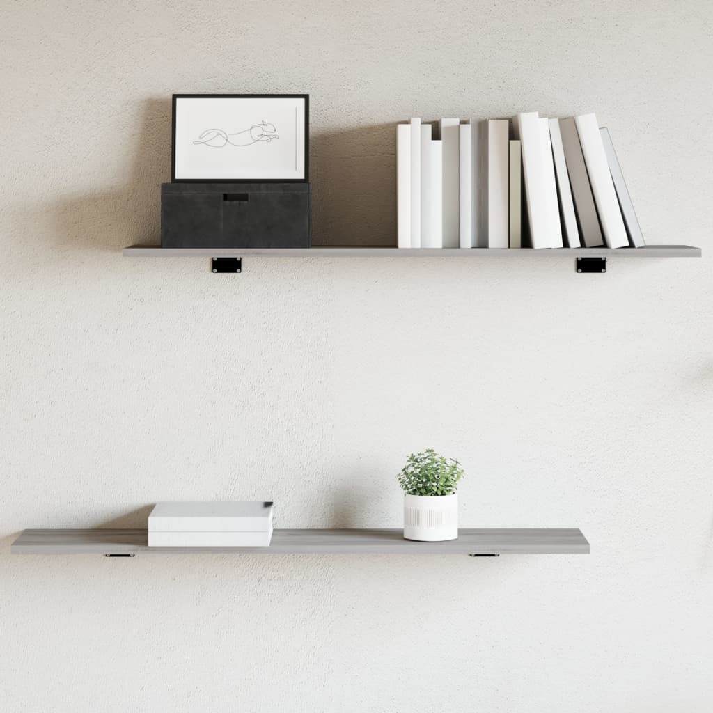 Rafturi de perete, 4 buc., gri sonoma, 100x20x1,5 cm, lemn — imaginea 2