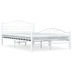 Furniture Cadru de pat, alb, 120 x 200 cm, metal