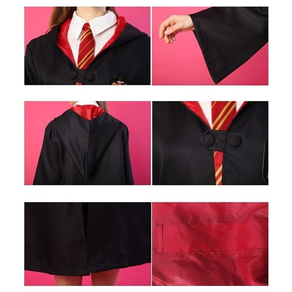 Costum carnaval copii Harry Potter cu cravata, ochelari, bagheta si fular, IdeallStore®, 7-9 ani - 3 | YEO